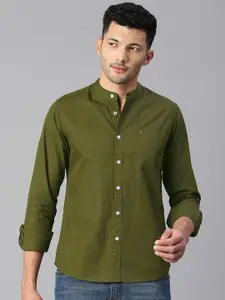 Hubberholme Mandarin Collar Regular Fit Cotton Casual Shirt