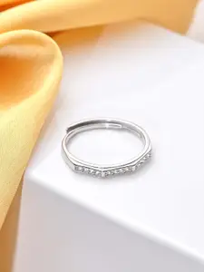 Zavya Rhodium-Plated 925 Sterling Silver Finger Ring