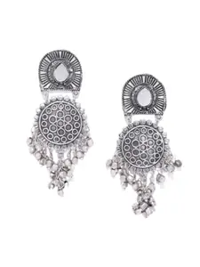 Infuzze Silver-Plated Contemporary Drop Earrings