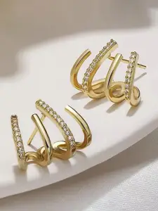 Jewels Galaxy Gold-Plated Artificial Stones Ear cuff Earrings