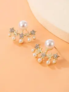 Jewels Galaxy Gold-Plated Contemporary Studs Earrings