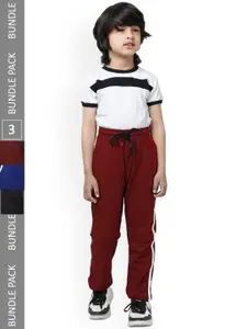 IndiWeaves Boys Pack Of 3 Mid-Rise Regular-Fit Pure Cotton Track Pants
