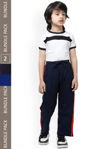 IndiWeaves Boys Pack Of 2 Pure Cotton Track Pants