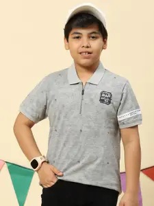 Monte Carlo Boys Abstract Printed Polo Collar Pure Cotton T-shirt
