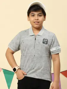 Monte Carlo Boys Abstract Printed Polo Collar Pure Cotton T-shirt