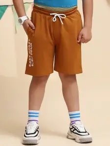 Monte Carlo Boys Typography Printed Mid-Rise Shorts