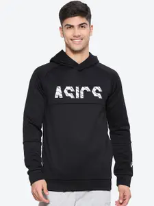 ASICS CA Men Logo-Printed Fleece Hoodie Sporty Jacket