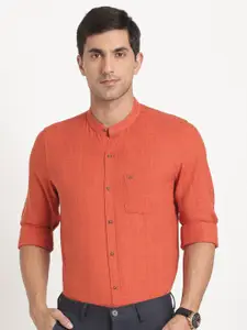 Turtle Relaxed Slim Fit Mandarin Collar Opaque Casual Shirt