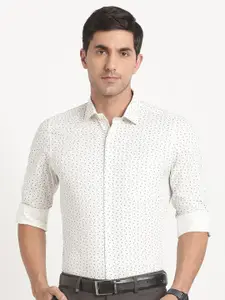 Turtle  Modern Slim Fit Opaque Conversational Printed Pure Cotton Formal Shirt