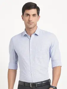 Turtle Modern Slim Fit Self Design Pure Cotton Formal Shirt