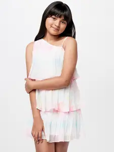 AND Girls One Shoulder Layered A-Line Dress