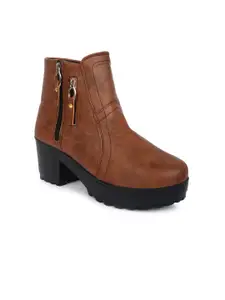 OPHELIA Women Textured Heeled Regular Boots
