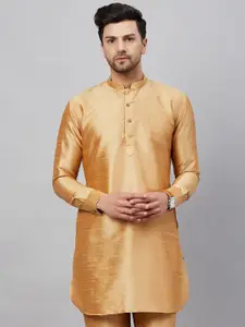 VASTRAMAY Mandarin Collar Curved Kurta