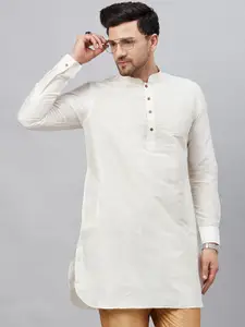 VASTRAMAY Mandarin Collar Straight Kurta