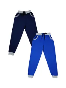 IndiWeaves Boys Pack Of 2 Pure Cotton Mid-Rise Joggers