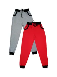 IndiWeaves Boys Pack Of 2 Mid-Rise Pure Cotton Joggers