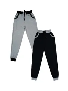 IndiWeaves Boys Pack Of 2 Mid-Rise Pure Cotton Joggers