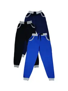 IndiWeaves Boys Pack Of 3 Cotton Mid-Rise Joggers