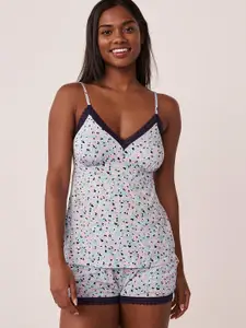 La Vie en Rose Floral Printed Lace Detailed Non-Padded Camisole