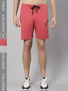 VIMAL JONNEY Men Pack Of 2 Cotton Sports Shorts