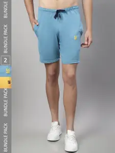 VIMAL JONNEY Men Pack Of 2 Cotton Sports Shorts