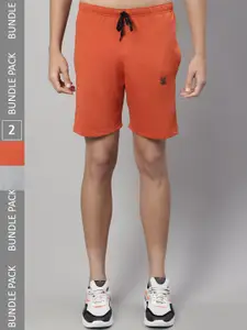 VIMAL JONNEY Men Pack Of 2 Mid-Rise Cotton Sports Shorts