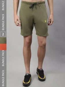 VIMAL JONNEY Men Pack Of 2 Mid-Rise Cotton Sports Shorts