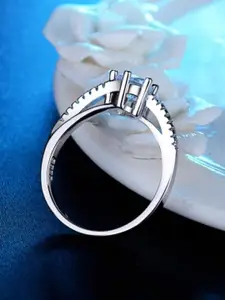 MYKI Silver-Plated CZ-Studded Finger Ring