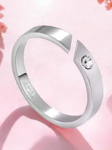 MYKI Silver-Plated CZ-Studded Finger Ring