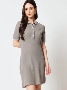 Yaadleen Shirt Collar Cotton T-shirt Dress