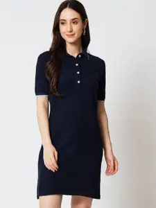 Yaadleen Shirt Collar Cotton Shirt Dress