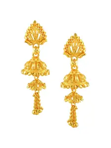 Vighnaharta Gold Plated Floral Jhumkas Earrings