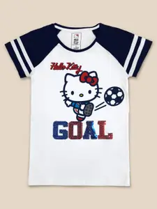 Kids Ville Girls Hello Kitty Printed Pure Cotton T-Shirt