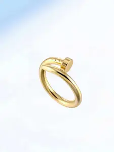 Fashion Frill Gold-Plated Adjustable Nail Finger Ring