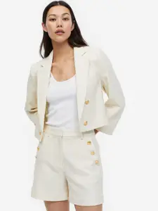 H&M Women Cropped Double-Breasted Blazer