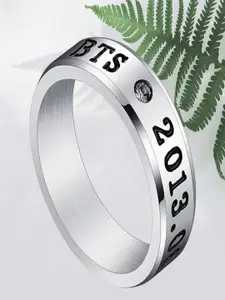UNIVERSITY TRENDZ Men Silver-Plated Kpop Star Bts Finger Ring
