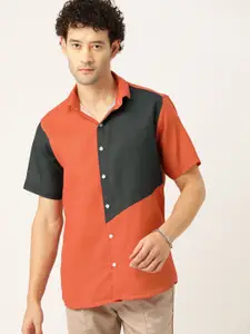 Kook N Keech Men Relaxed Opaque Colourblocked Casual Shirt
