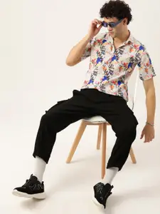 Kook N Keech Men Relaxed Printed Cotton Linen Casual Shirt