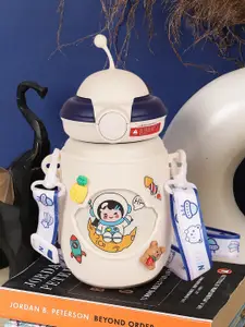 PASSION PETALS Kids Off White Printed Stainless Steel Sipper Water Bottle 500 ML