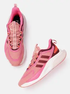 ADIDAS Women Colourblocked Alpha Bounce+ Running Shoes with Striped Detail