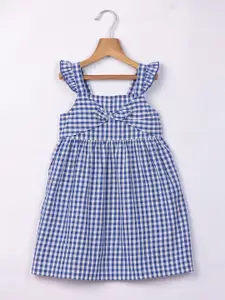Beebay Girls Checked Fit & Flare Cotton Dress