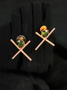 Adwitiya Collection Gold-Plated Classic Studs Earrings