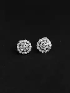 Adwitiya Collection Rhodium-Plated Classic Studs Earrings