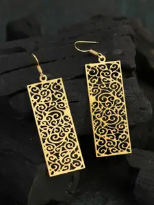 Adwitiya Collection Gold-Plated Classic Drop Earrings