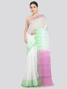 PinkLoom Woven Design Pure Cotton Jamdani Saree
