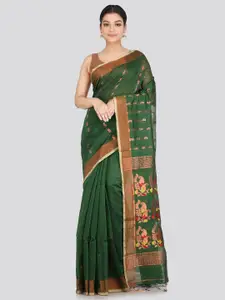 PinkLoom Floral Woven Design Zari Saree