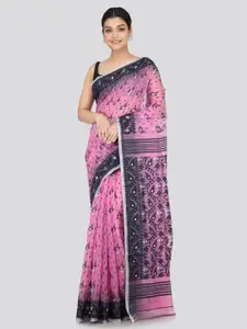 PinkLoom Woven Design Pure Cotton Jamdani Saree