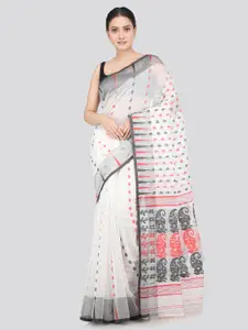 PinkLoom Woven Design Pure Cotton Jamdani Saree