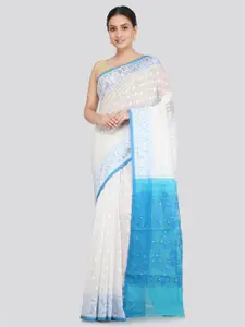 PinkLoom Woven Design Pure Cotton Jamdani Saree