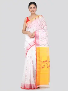 PinkLoom Woven Design Pure Cotton Jamdani Saree